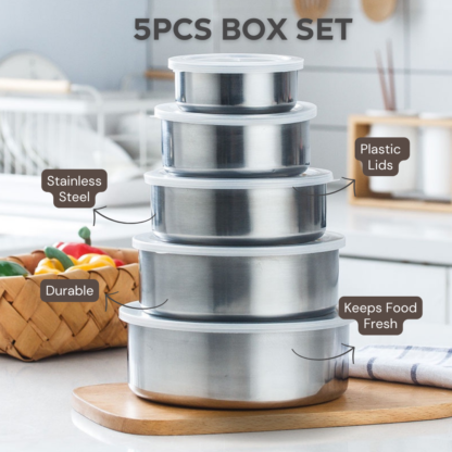 5 Pieces High Quality Stainless Steel Ware Set